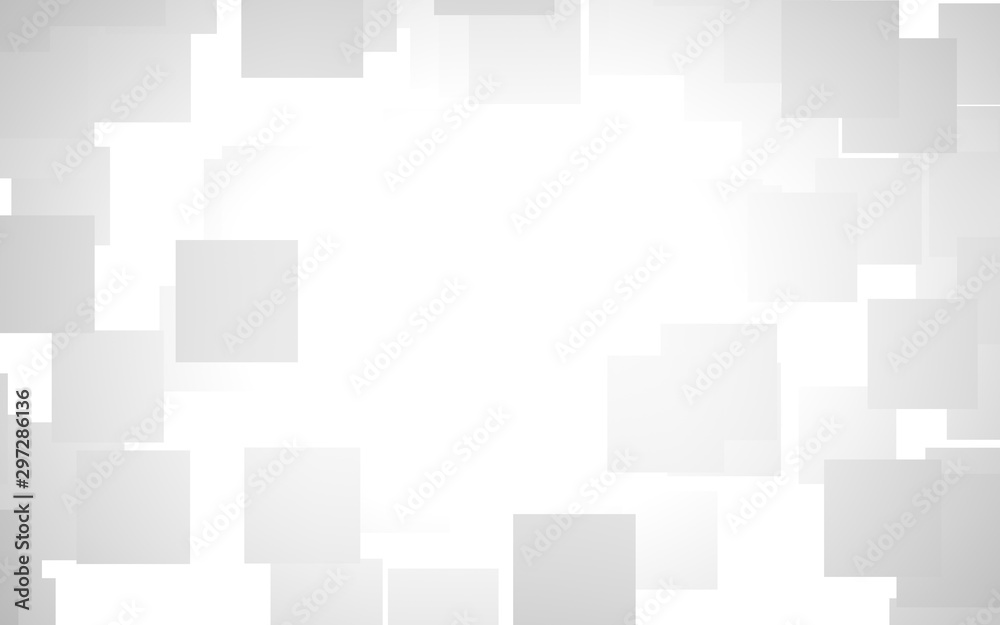 White abstract background. Misty backdrop with grey squares. 3D illustration