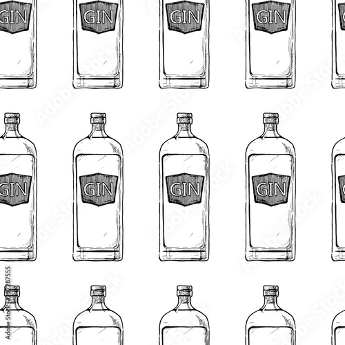 Pattern with bottles of alcohol