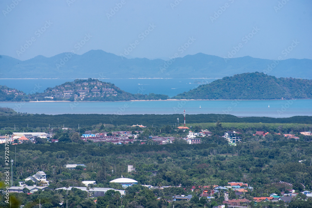 aerial view of the island in thailand