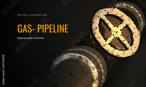 Natural gas pipeline low poly landing page template