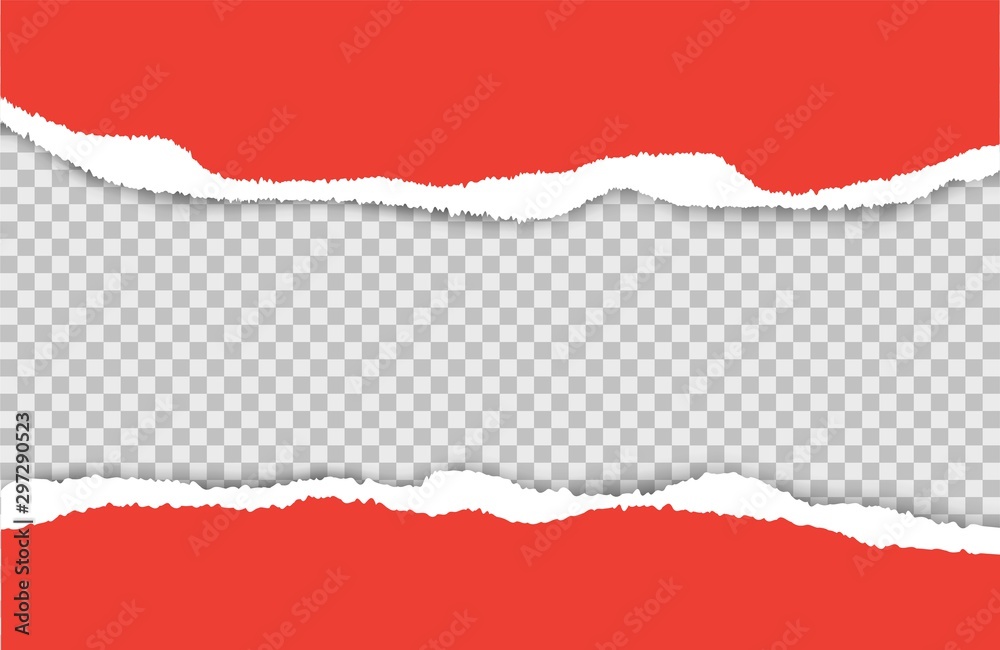 Red Ripped Pages Ripped paper. Torn red paper sheets vector set. Vector ripped sheets ...