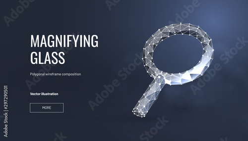 Magnifier low poly landing page template