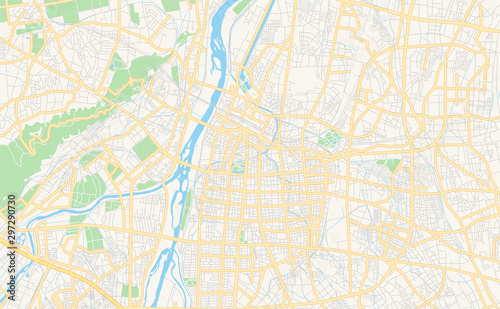 Printable street map of Toyama  Japan