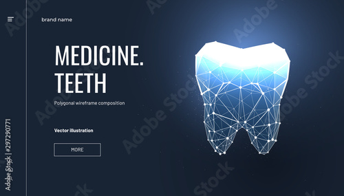 Teeth treatment low poly landing page template