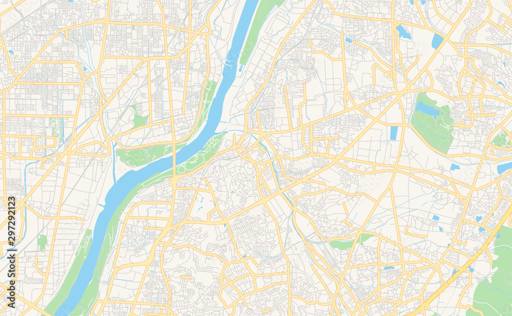 Printable street map of Hirakata, Japan