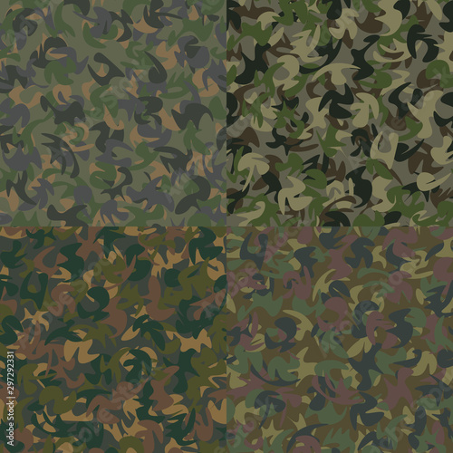 Seamless camouflage pattern, green texture for army or hunting