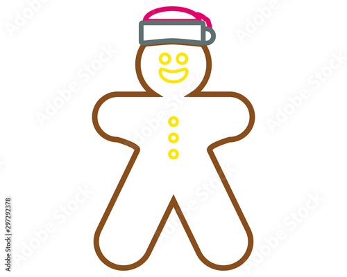 simple icon vector with gingerbread shape