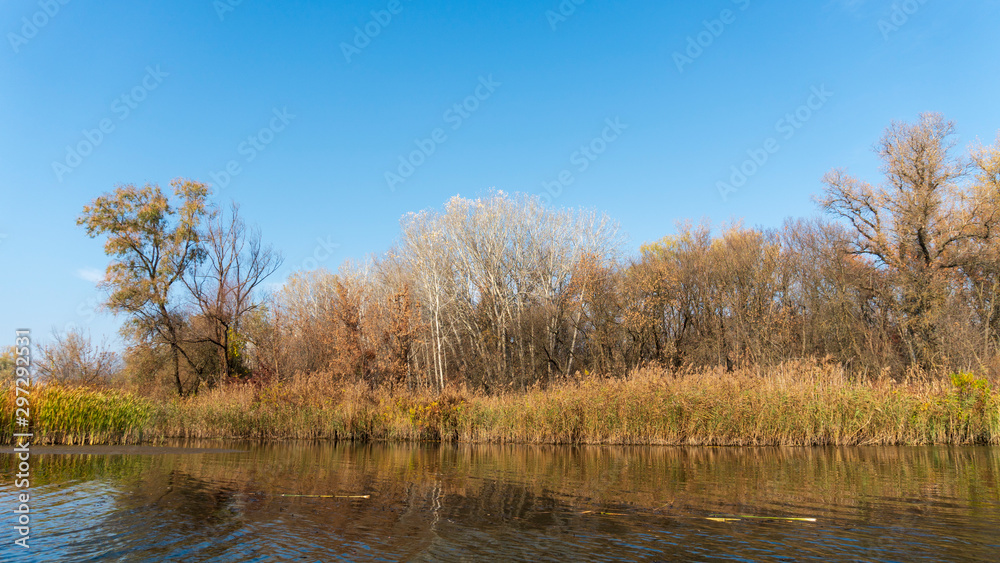 the late autumn river landscape