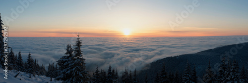 Panoramic view of Krkonose mountains