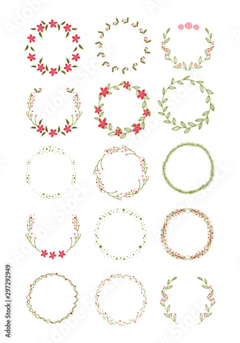 Big collection of hand written christmas wreaths