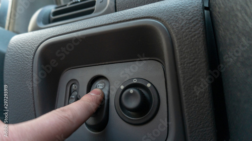 rear window heating controls in a car