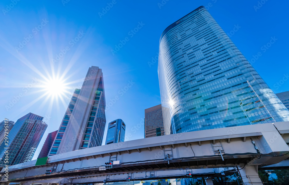 Naklejka premium 汐留の高層ビル街の風景