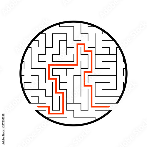 Abstact labyrinth. Educational game for kids. Puzzle for children. Maze conundrum. Find the right path. Vector illustration.