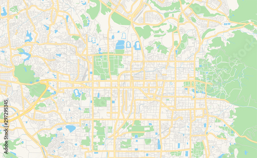 Printable street map of Nara, Japan