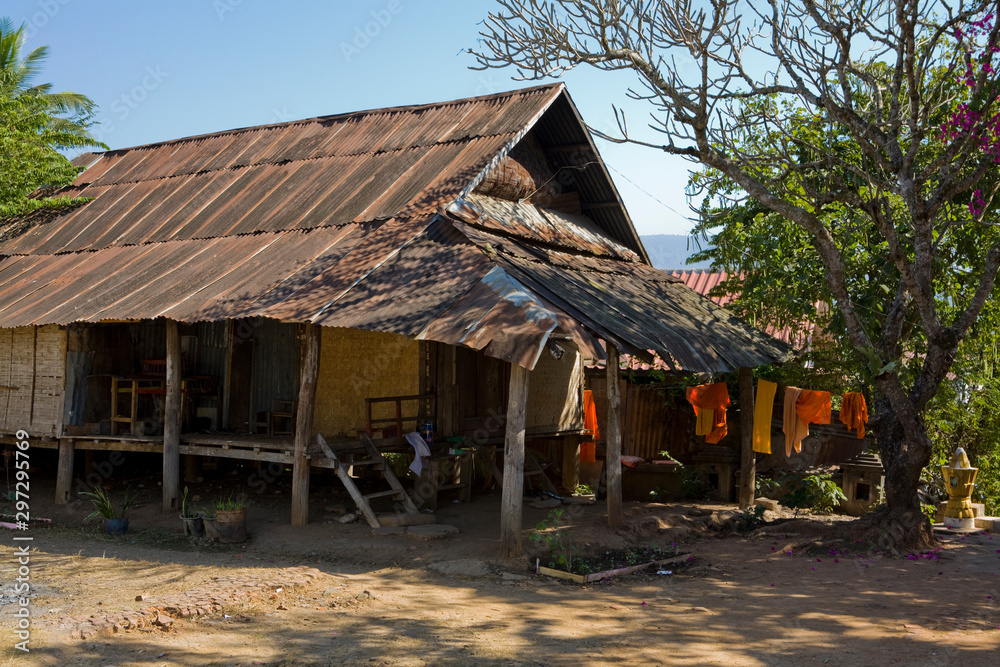 traditional house Luang Prabang Laos traditional house Luang Prabang Laos