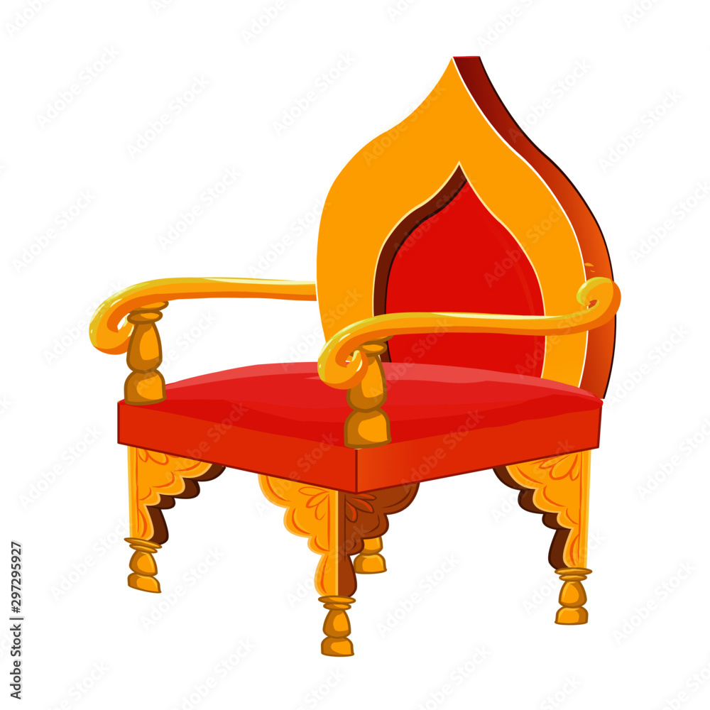 Royal Chair Golden Red Vector Image - Cartoon Stock Vector | Adobe Stock