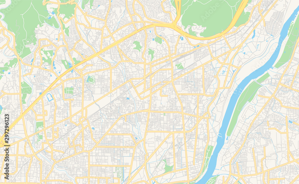 Printable street map of Takatsuki, Japan