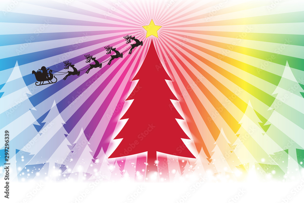 Background Wallpaper Vector Illustration Design Clip Art Art Free Free Size ベクターイラスト背景壁紙 冬のイベント 集中線 メリークリスマス ツリー 無料素材 クリスマスカード Stock Vektorgrafik Adobe Stock