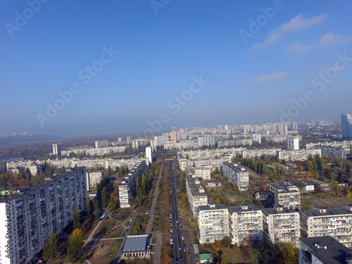 Residential area of Kiev  drone image .Kiev  Ukraine