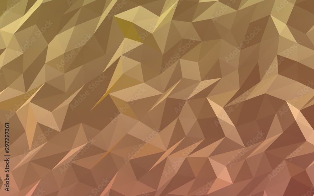 Abstract triangle geometrical orange background. Geometric origami style with gradient. 3D illustration