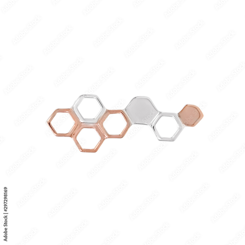 Fototapeta premium Honey Comb rose and white gold isolated