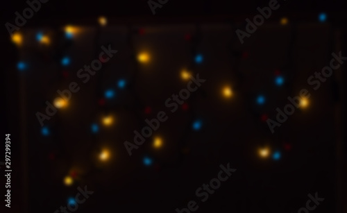 yellow-blue bokeh. Abstract christmas background