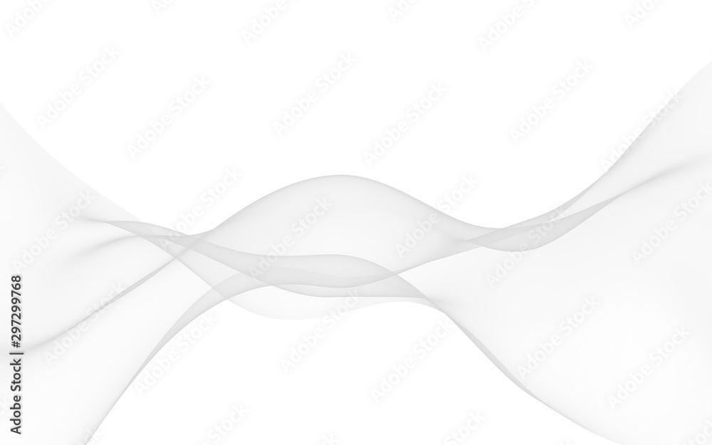White abstract background. Fluttering white scarf. Waving on wind white fabric. 3D illustration White abstract background. Fluttering white scarf. Waving on wind white fabric. 3D illustration
