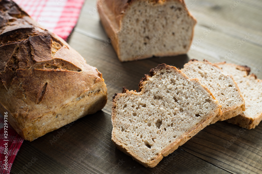 tasty bread baked at home, healthy homemade bread, bio ingredients tasty bread baked at home, healthy homemade bread, bio ingredients