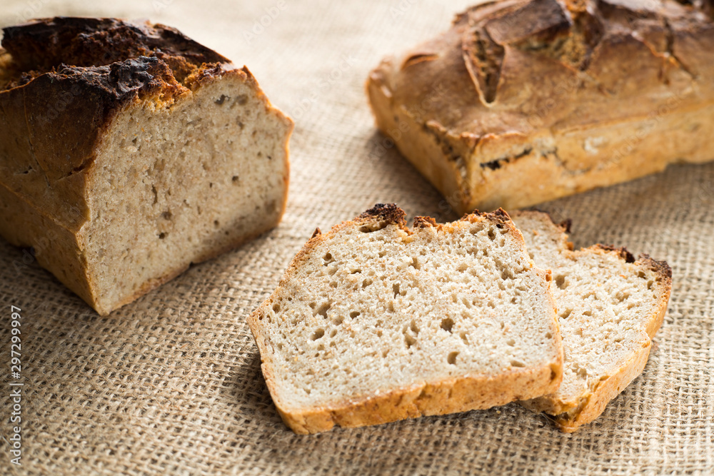 tasty bread baked at home, healthy homemade bread, bio ingredients tasty bread baked at home, healthy homemade bread, bio ingredients