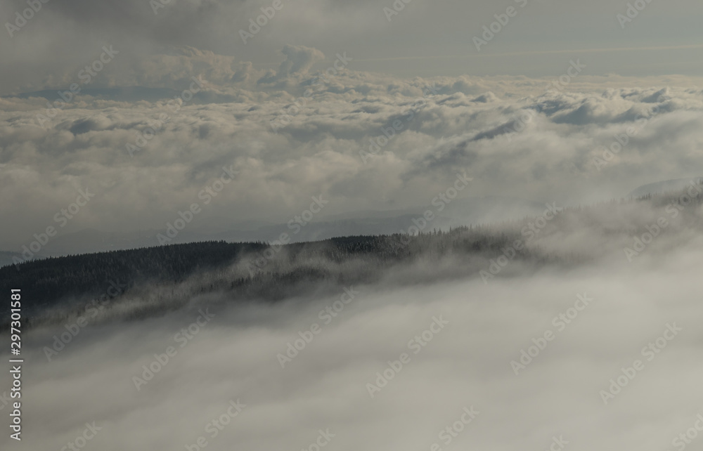 Clouds in mountains, Krkonose