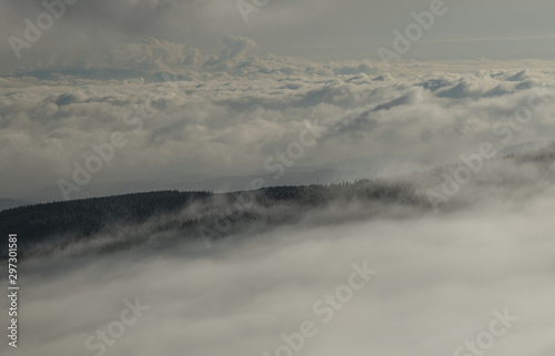 Clouds in mountains, Krkonose