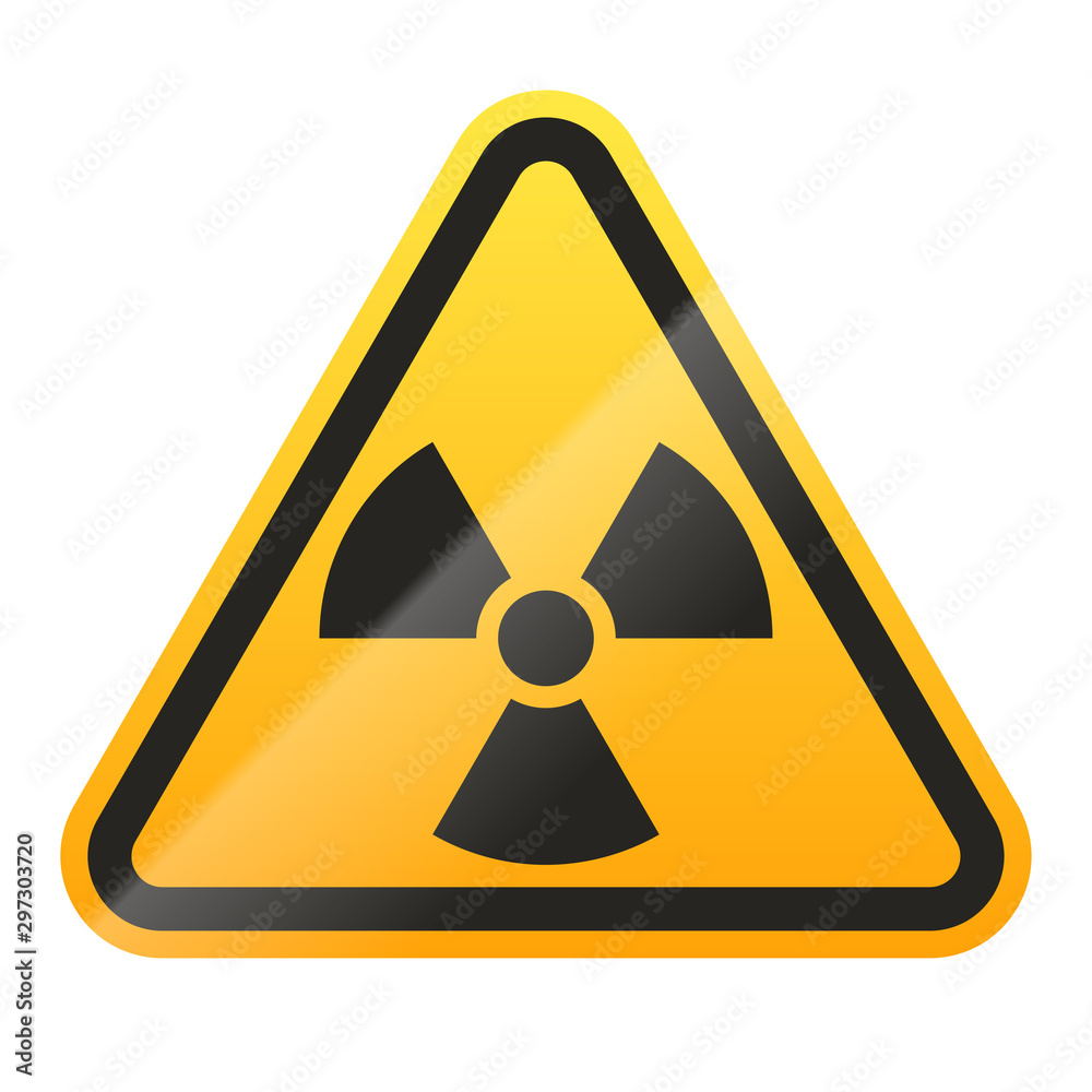 Danger radioactive sign isolated on white background. Vector illustration Danger radioactive sign isolated on white background. Vector illustration