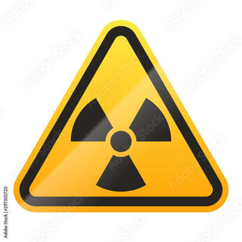 Danger radioactive sign isolated on white background. Vector illustration