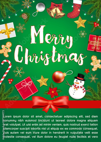 Wallpaper Mural Merry Chrismast sale with Object Top View poster Torontodigital.ca