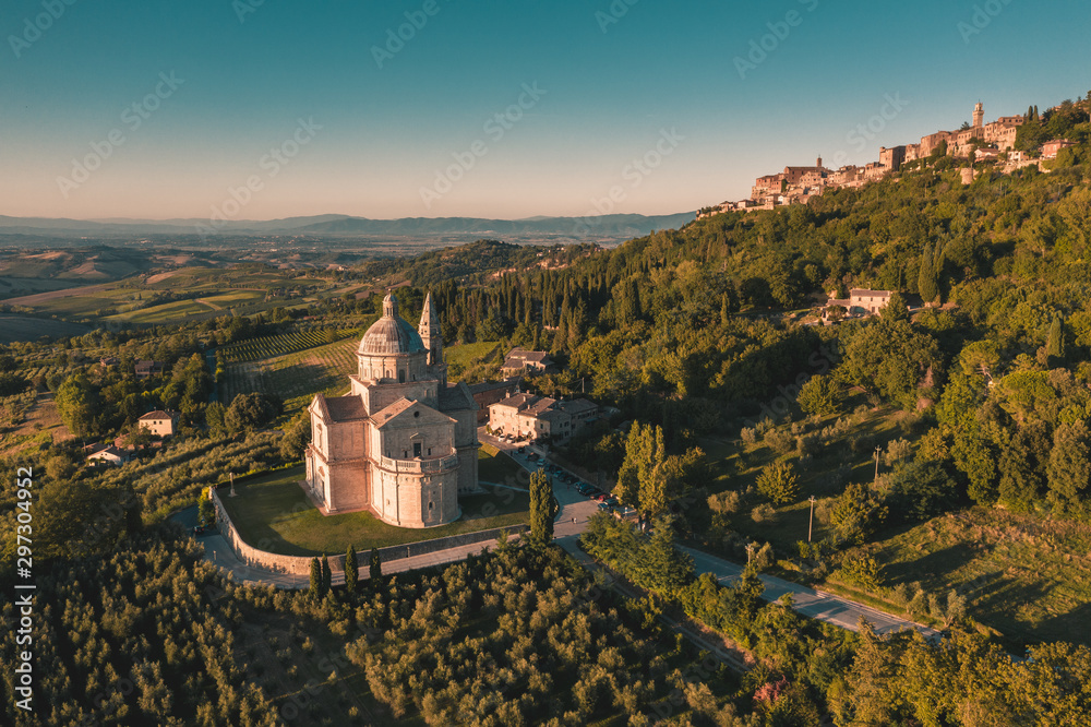 Obraz premium Panoramic photo from the drone, Montepulciano.