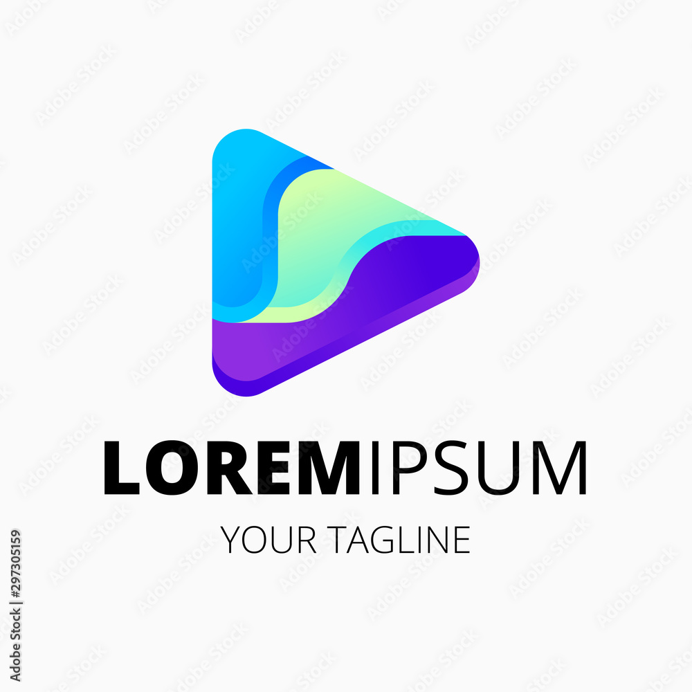 Colorful play button logo template design. Colorful play button logo template design.