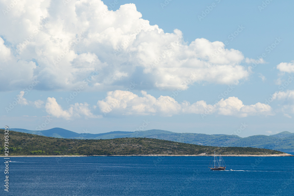 Coast of Hvar island, adriatic sea, Croatia