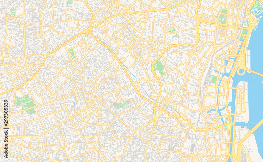 Printable street map of Meguro, Japan