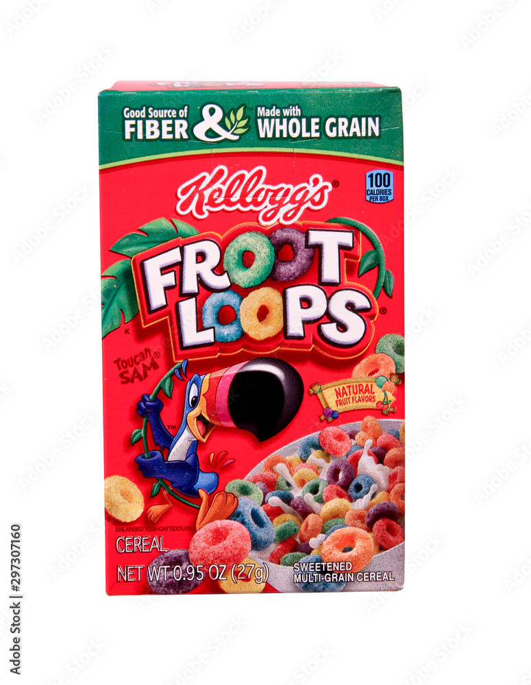 box of Kellogg's Fruit Loops Cereal Stock Photo Adobe Stock
