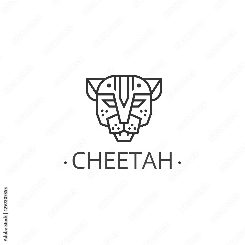 Simple and elegant cheetah logo with line art style template logo design. Simple and elegant cheetah logo with line art style template logo design.