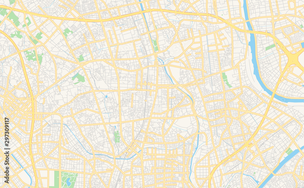 Printable street map of Soka, Japan