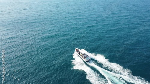 Wallpaper Mural Aerial view of speeding boat in the sea in Costa Rica Torontodigital.ca