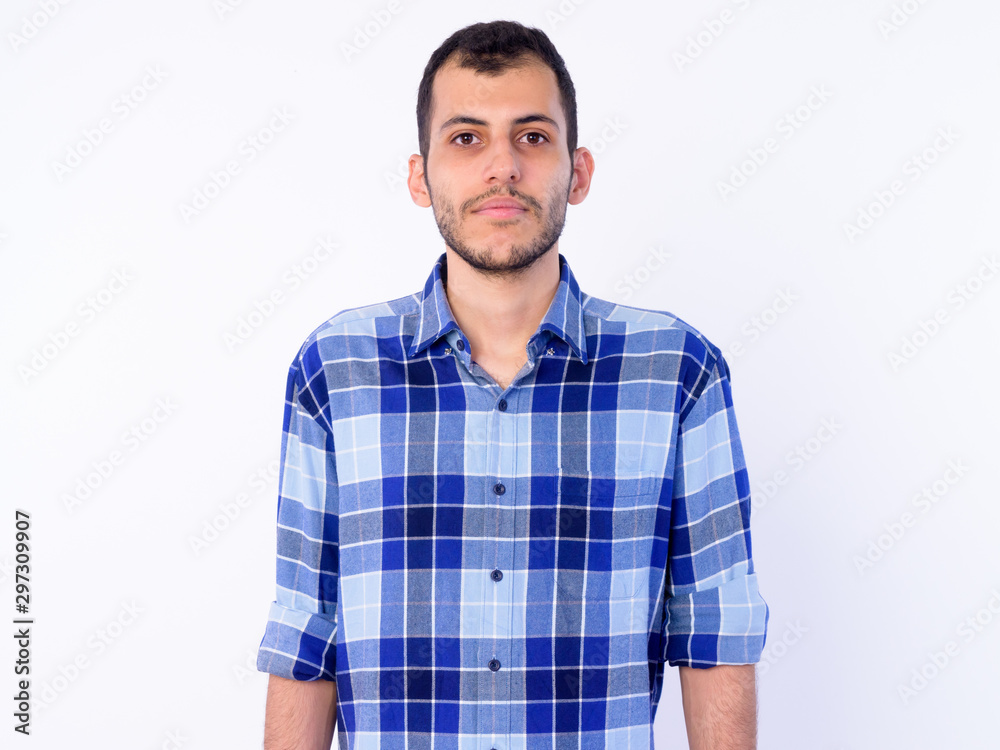 Portrait of young bearded Persian hipster man Portrait of young bearded Persian hipster man