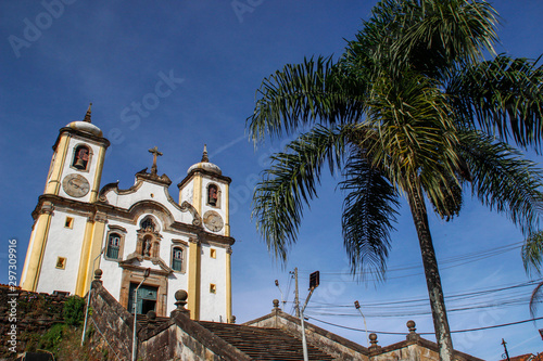 The Church Igreja de Santa Efigenia dos Pretos is a Rococo Catholic church in Ouro Preto, Brazil. design by the Brazilian architect and sculptor Lisboa, known as Aleijadinho.Ouro Preto, Brazil photo