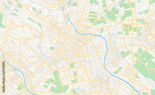 Printable street map of Kasukabe  Japan