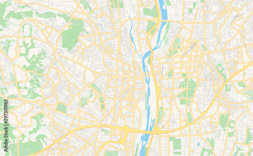 Printable street map of Atsugi, Japan