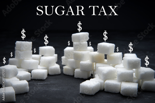 Billede på lærred Sugar tax or sugary drink levt concept