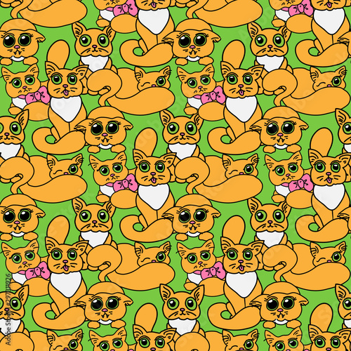 Wallpaper Mural Cat seamless pattern Torontodigital.ca