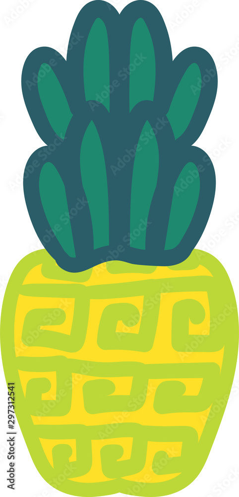 Whole pineapple hand drawn vector illustration Whole pineapple hand drawn vector illustration