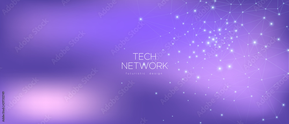 High Big Data Banner. Violet Science Tech 